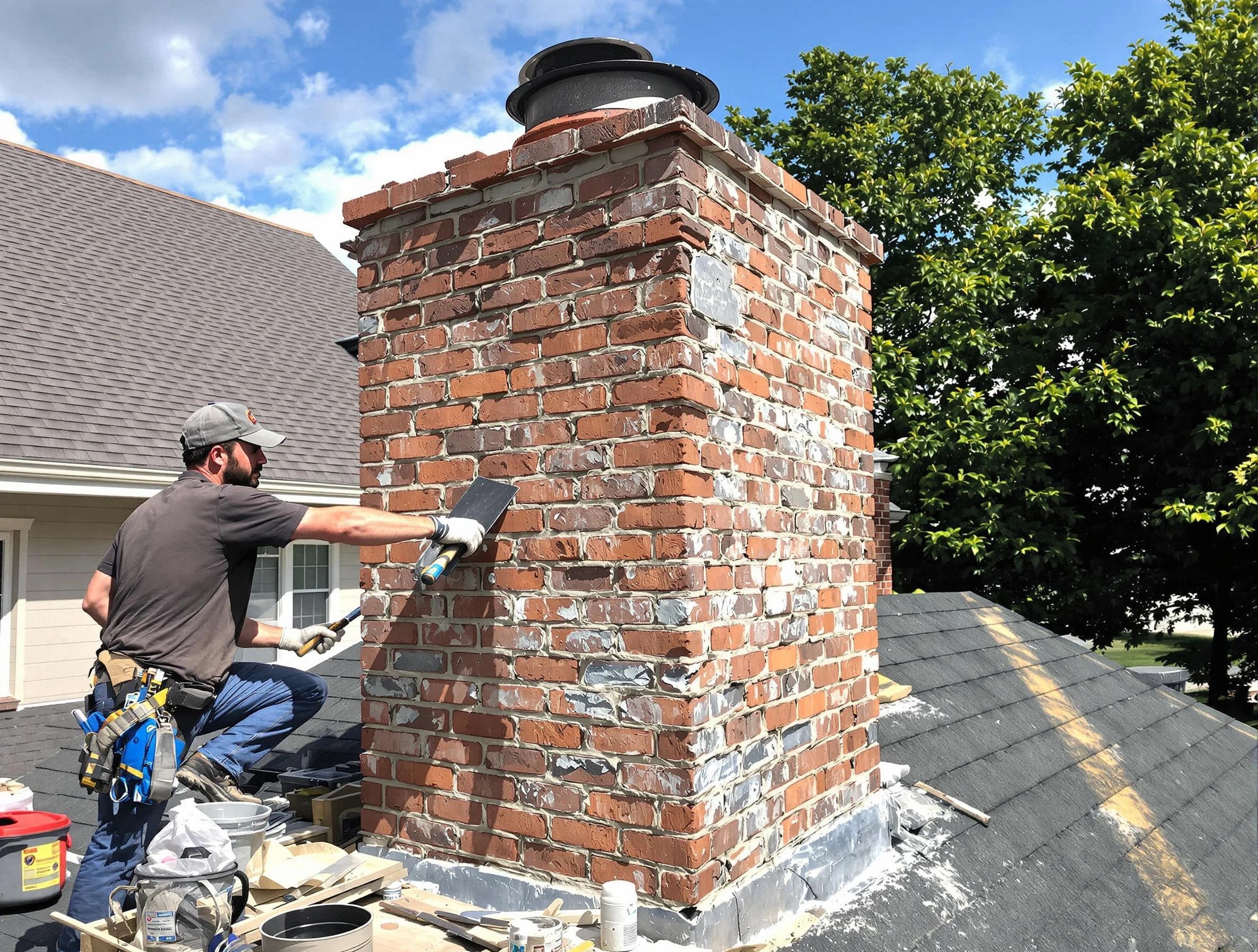 Completed chimney rebuild by East Orange Chimney Sweep in East Orange, NJ