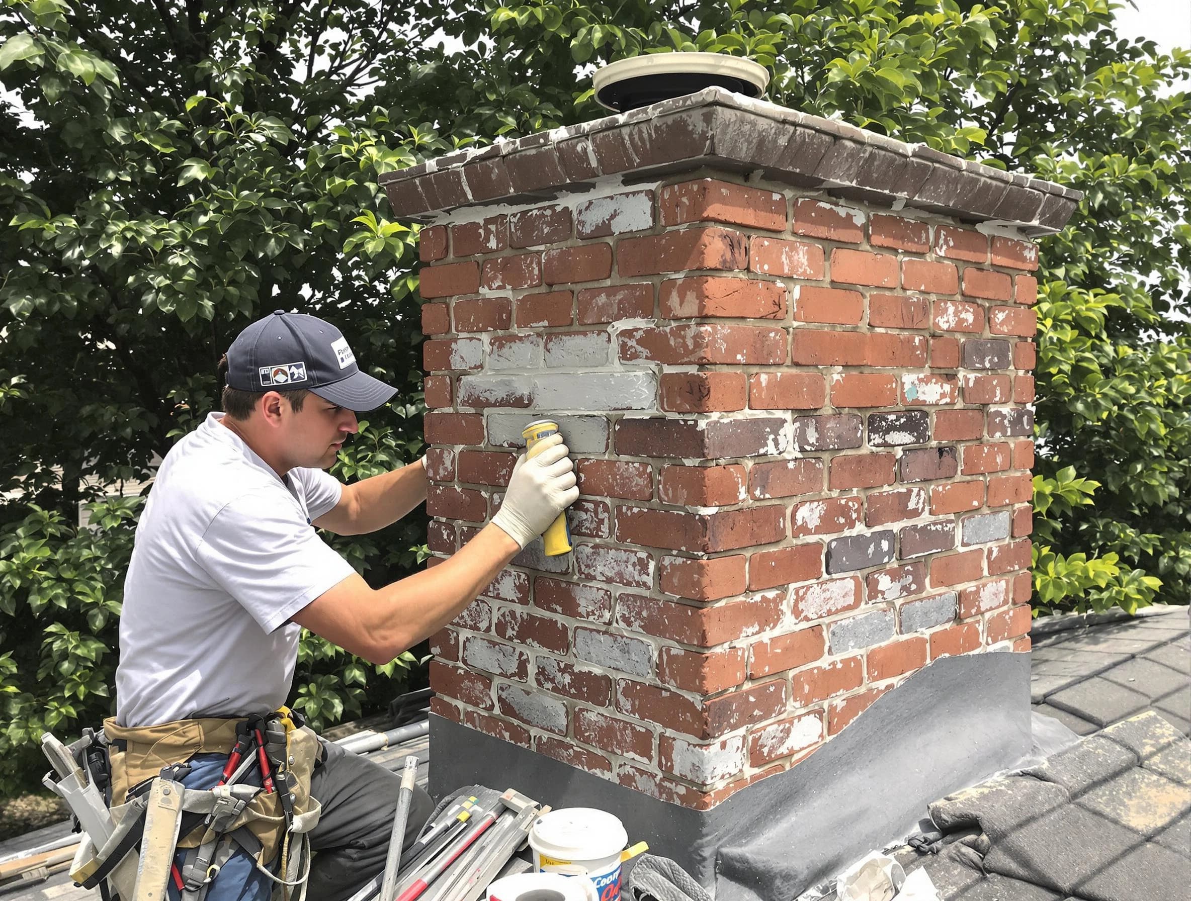 East Orange Chimney Sweep restoring an aging chimney in East Orange, NJ