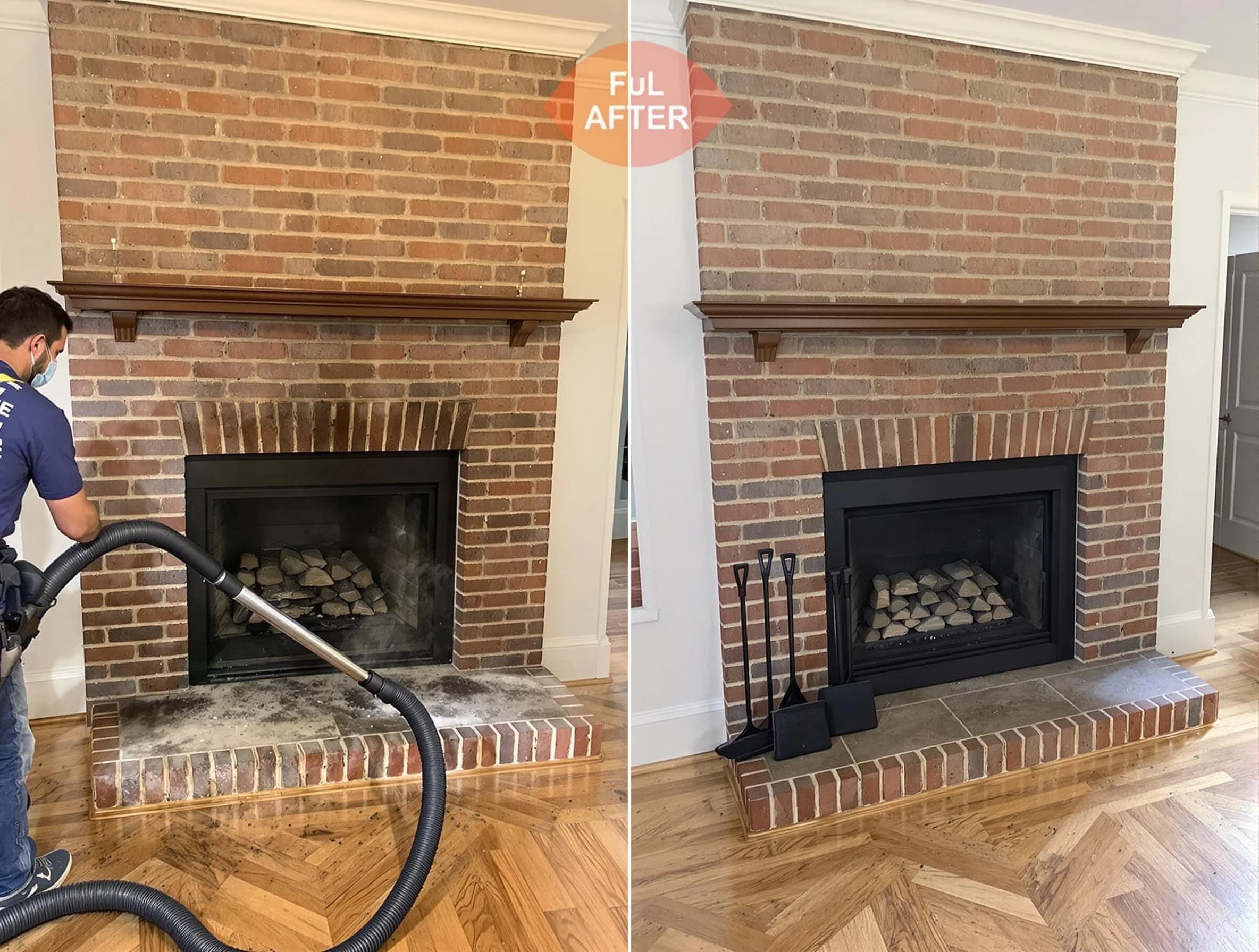 East Orange Chimney Sweep carefully sanitizing a fireplace in East Orange, NJ