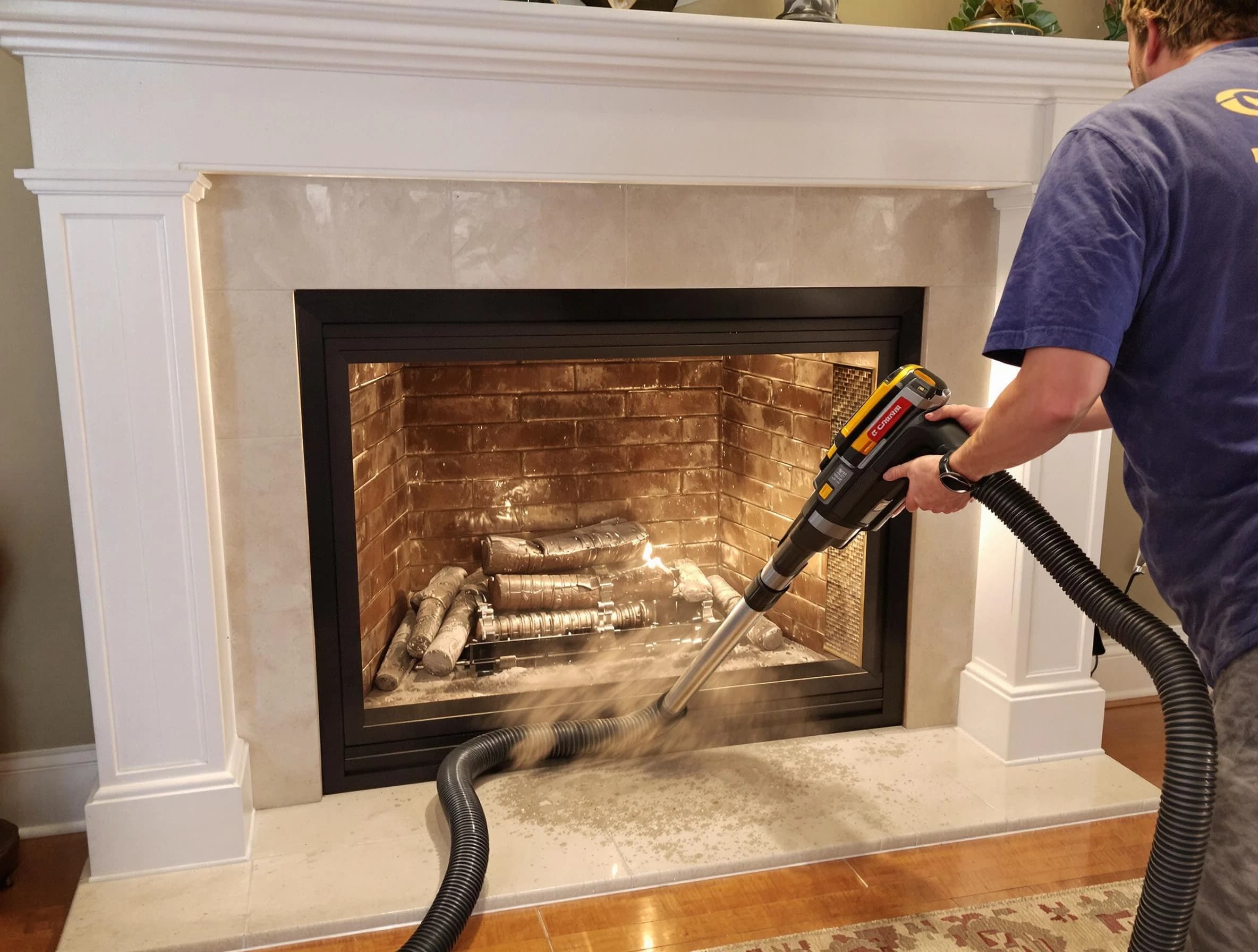 Fireplace cleaning performed by East Orange Chimney Sweep in East Orange, NJ