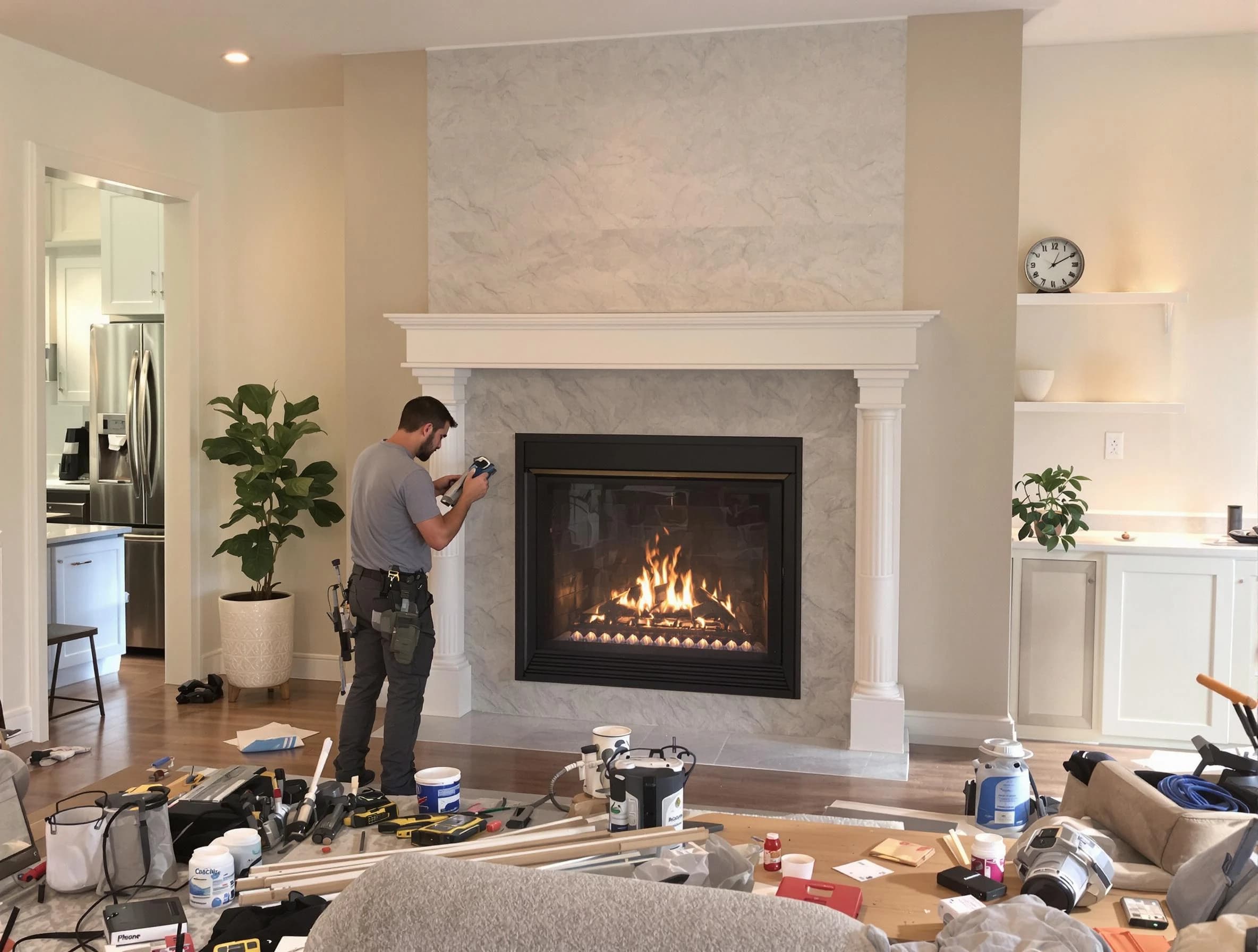 Newly installed fireplace by East Orange Chimney Sweep in East Orange, NJ