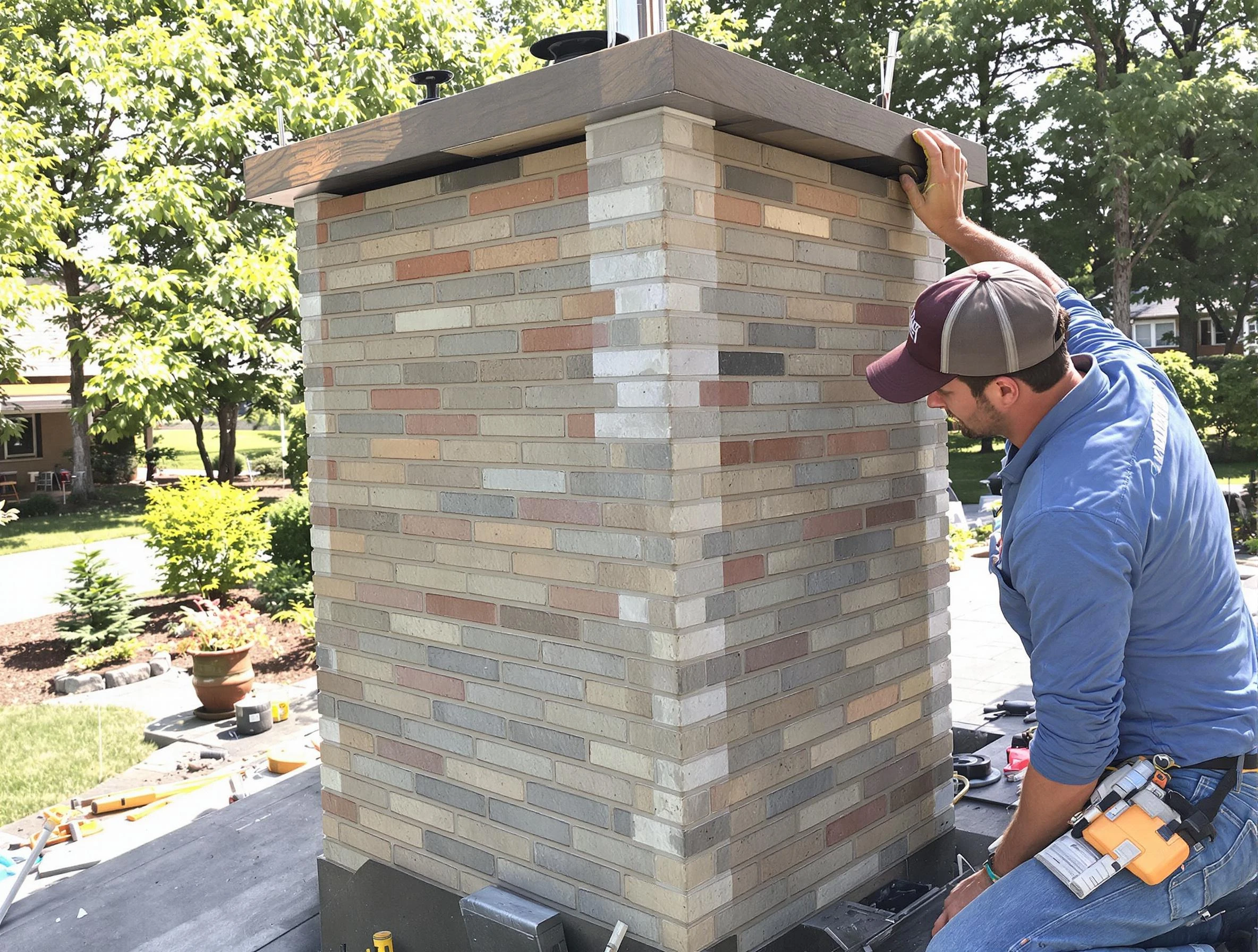East Orange Chimney Sweep completing a modern chimney remodel in East Orange, NJ