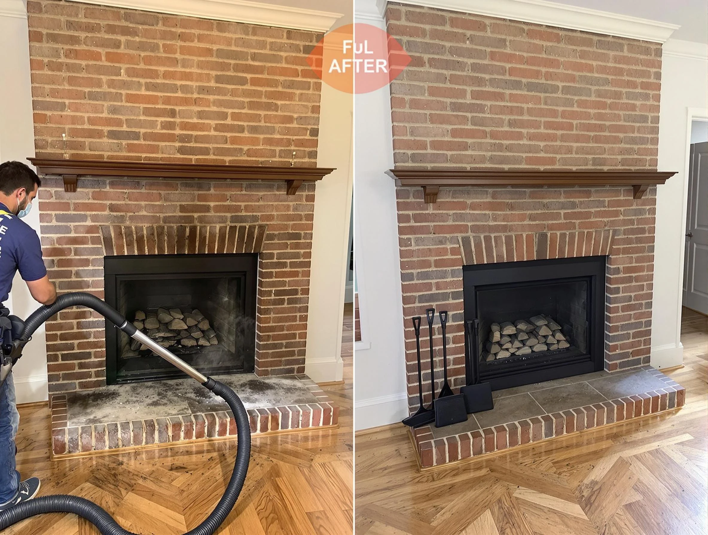 East Orange Chimney Sweep carefully sanitizing a fireplace in East Orange, NJ