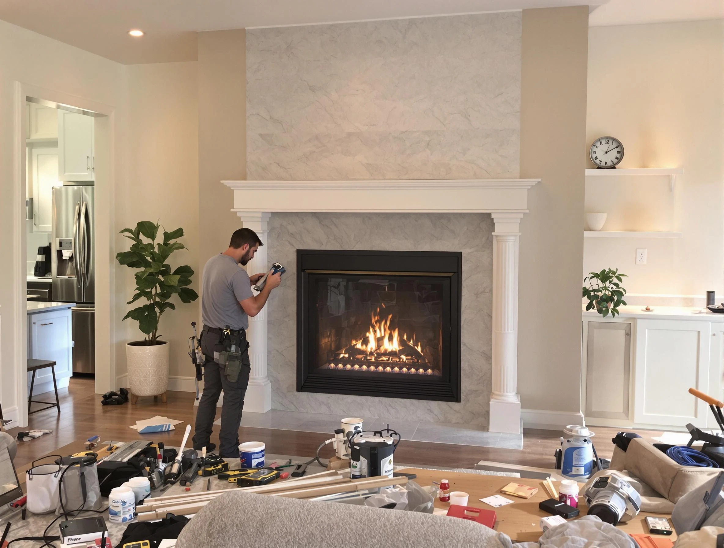 Newly installed fireplace by East Orange Chimney Sweep in East Orange, NJ
