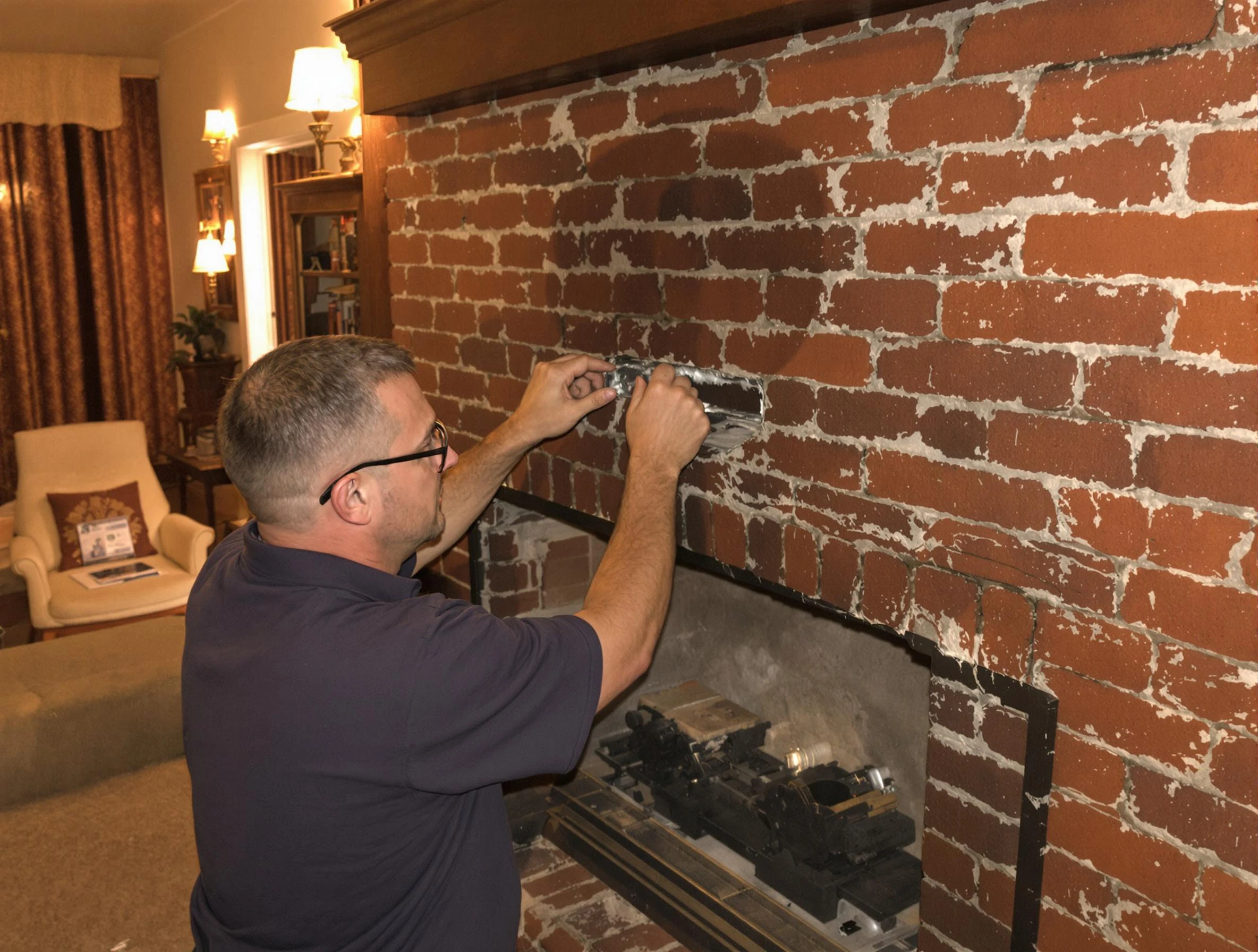 East Orange Chimney Sweep expert fixing a fireplace in East Orange, NJ